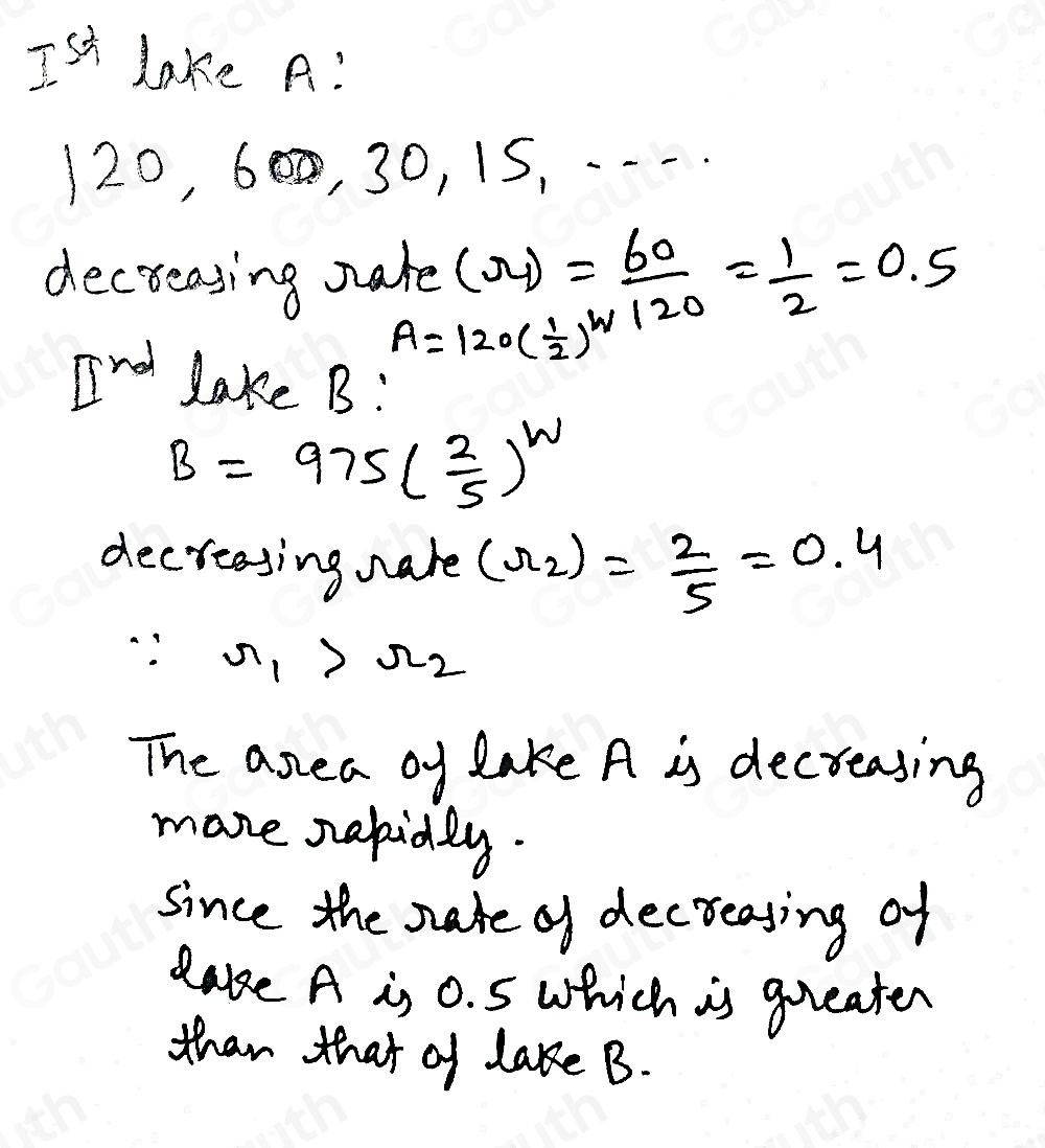 Solved: The graph shows the number of square meters, A, covered by ...
