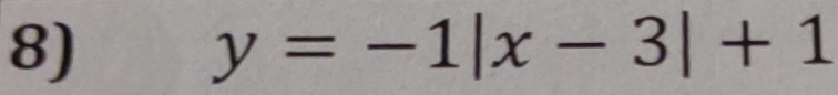 y=-1|x-3|+1