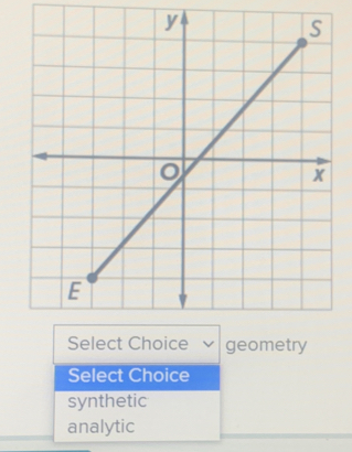 √ geometry
Select Choice
synthetic
analytic