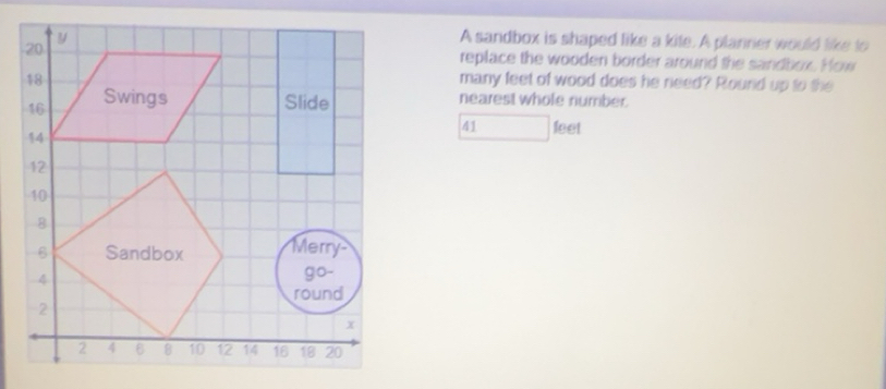 Solved: A sandbox is shaped like a kite. A planner would like to ...