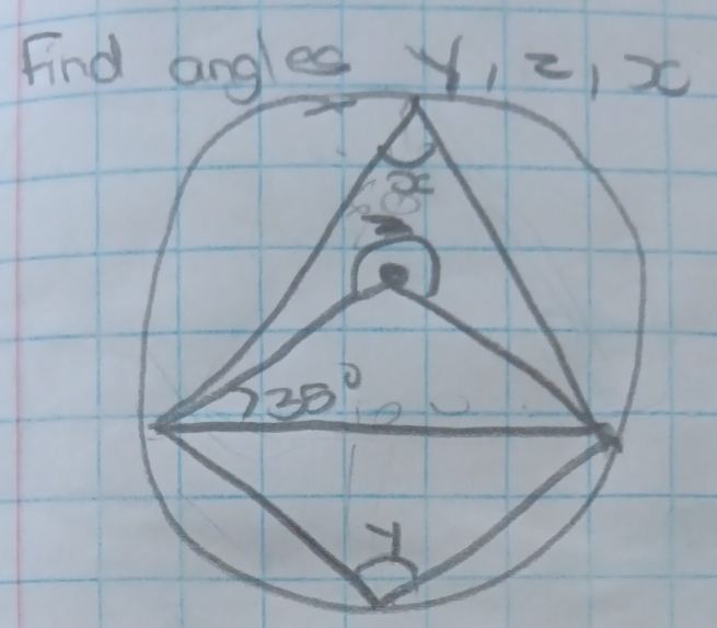 Find angles X, z, x