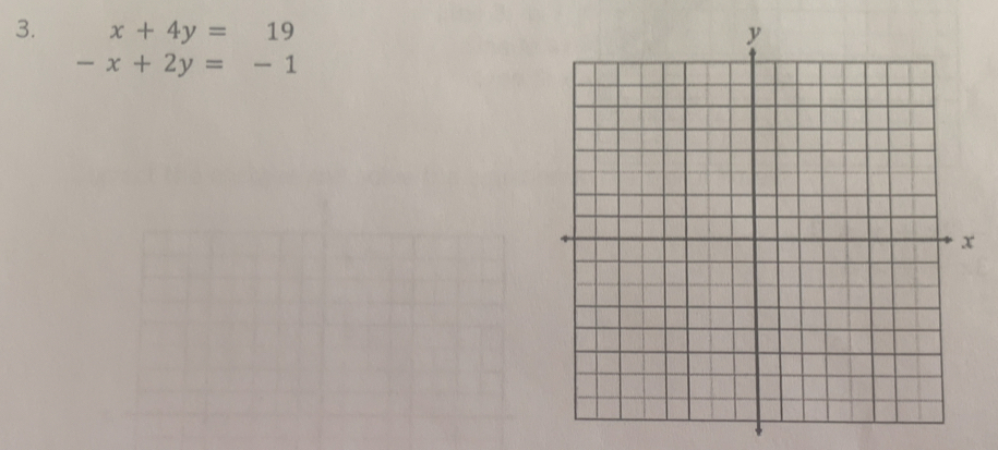 x+4y=19
-x+2y=-1