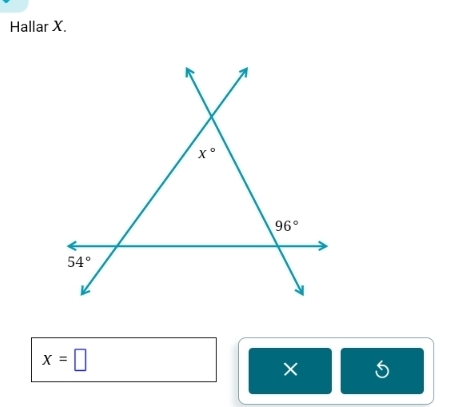 Hallar X.
x=□
× 6