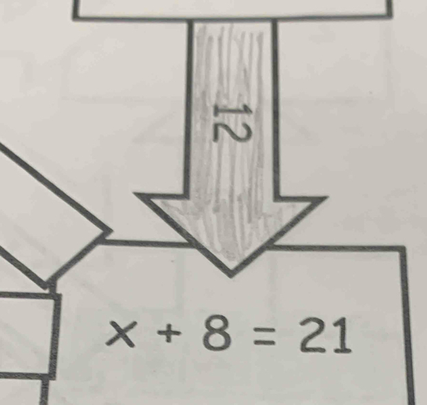 x+8=21