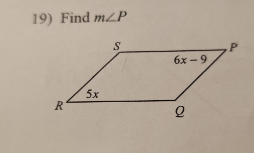 Find m∠ P