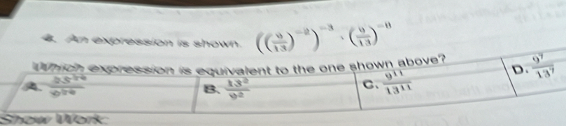 An exp (( 8/13 )^-2)^-3· ( 9/13 )^-8