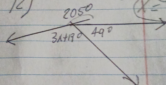 2050
x=
3x+190 49°