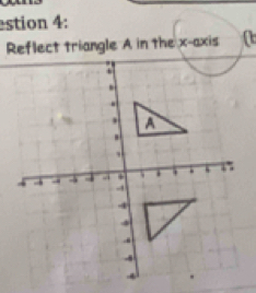 estion 4: 
Reflect triangle A in the x-axis