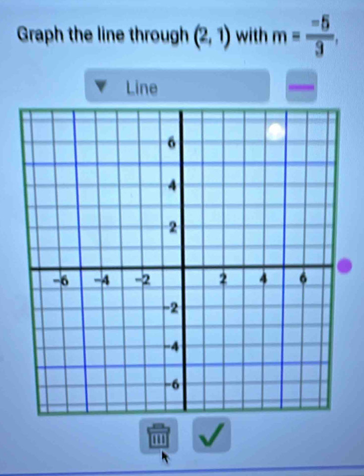 Graph the line through (2,1) with m= (-5)/3 , 
Line 
'''