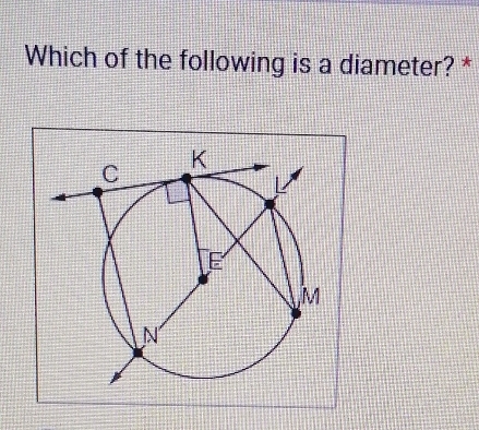 Which of the following is a diameter? *