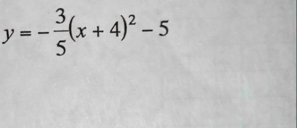 y=- 3/5 (x+4)^2-5