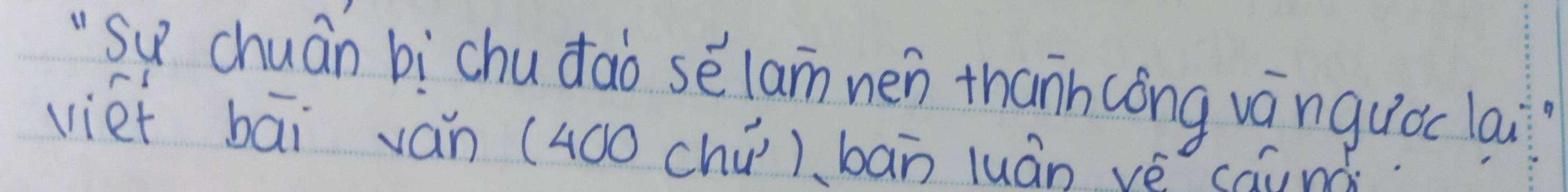 Su chuán bichu dao sé lamnen thanncóng vánquòc lai 
viet bāi ván (400 chú)、bān luán vè chimà