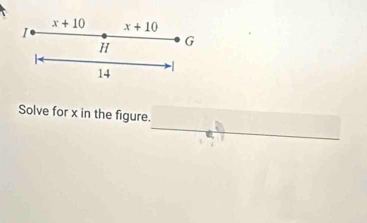 Solve for x in the figure.