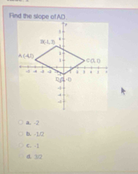 a. -2
b. -1/2
C. -1
d. 3/2