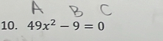 49x^2-9=0