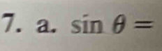 sin θ =