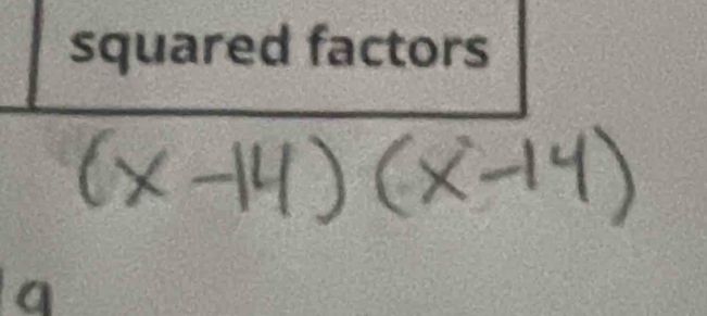 squared factors