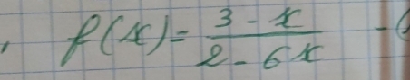 f(x)= (3-x)/2-6x 