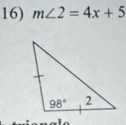 m∠ 2=4x+5