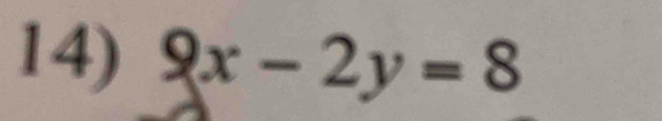 9x-2y=8