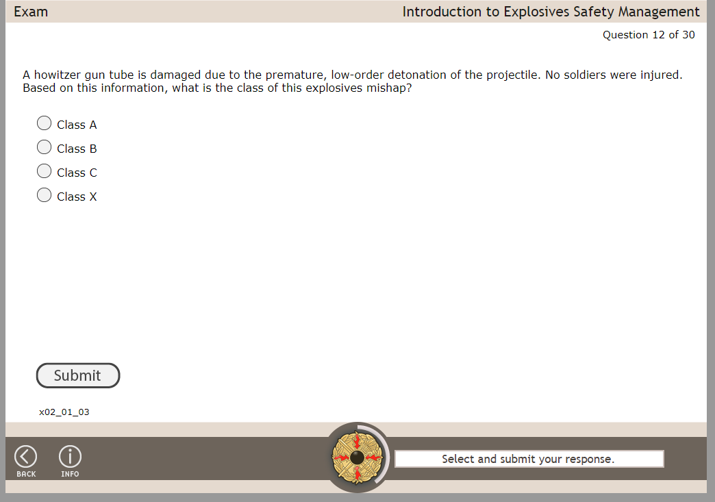 Solved: Exam Introduction to Explosives Safety Management Question 12 ...