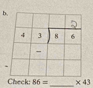 Check: 86= _ * 43