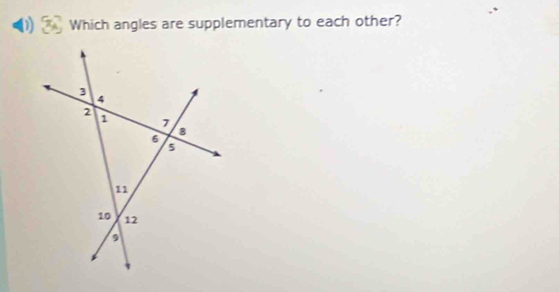 Which angles are supplementary to each other?