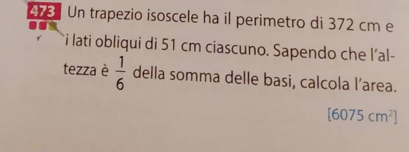 Risolto:Un trapezio isoscele ha il perimetro di 372 cm e i lati obliqui ...