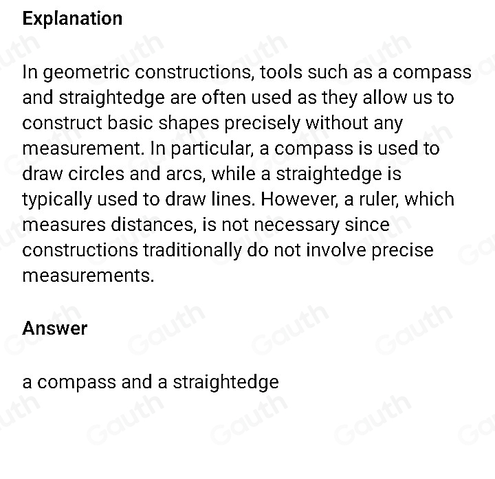 Solved when performing a construction what are the only tools needed