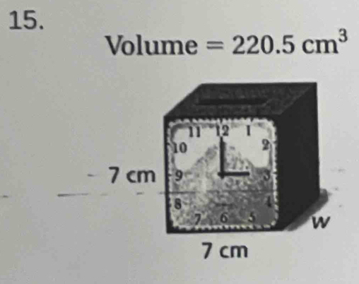 Volume =220.5cm^3