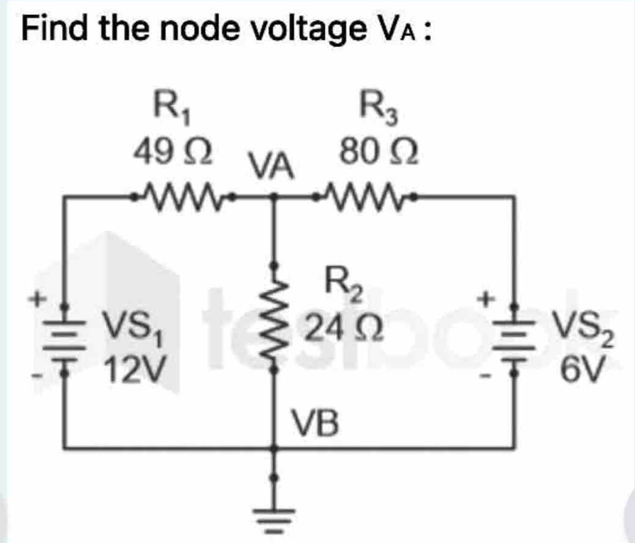 Find the node voltage V₄ :