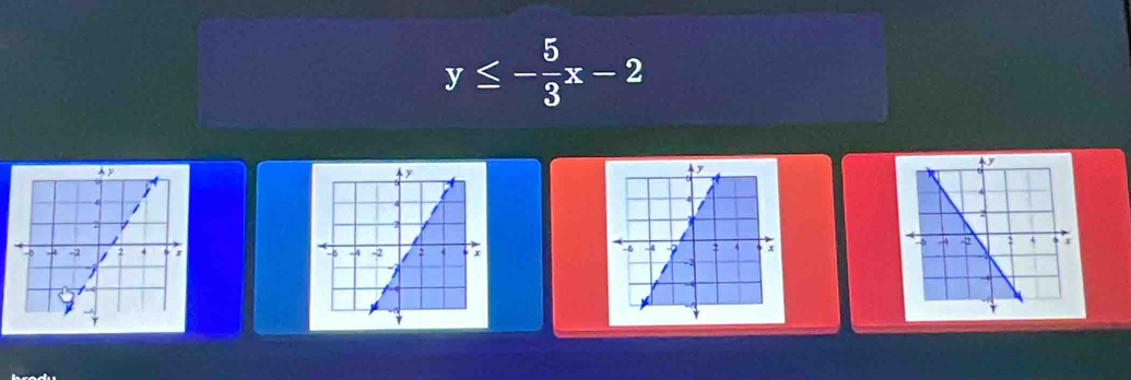 y≤ - 5/3 x-2