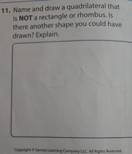 Solved: Name and draw a quadrilateral that is NOT a rectangle or ...