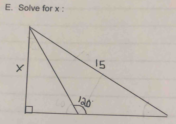 Solve for x :