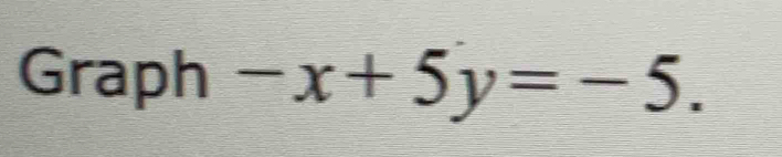 Graph -x+5y=-5.