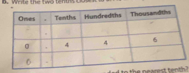 Write the two tenths close 
to the nearest ten?