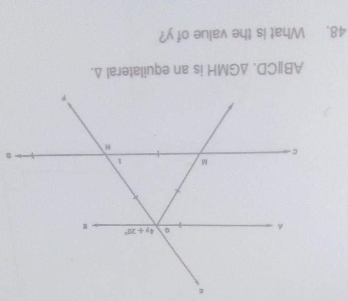 ABparallel CD.△ GMH
48. What is the value of y?