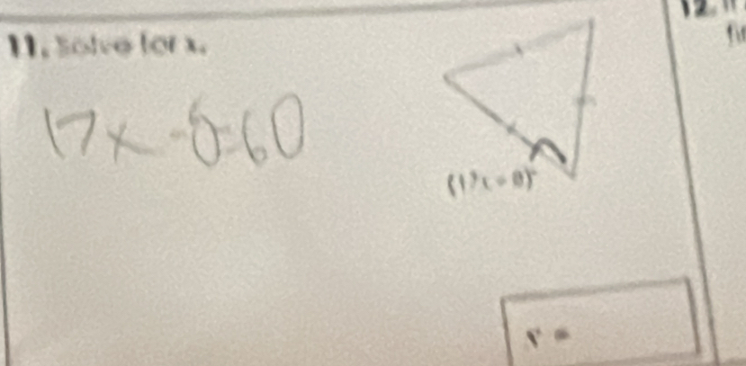 2
11. Solve for x.
f
v=