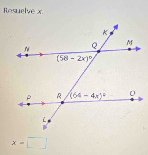 Resuelve x.
x=□