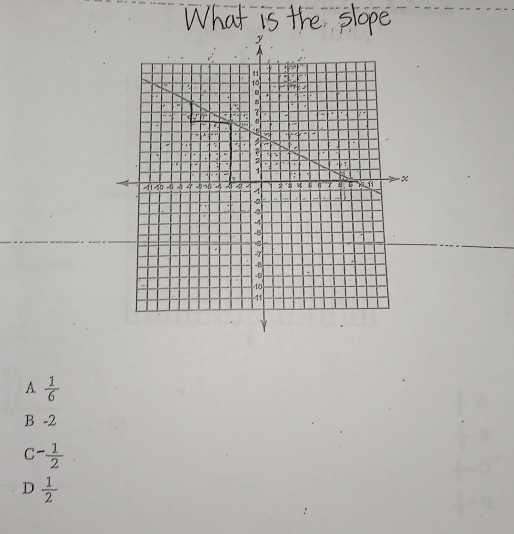 A  1/6 
B -2
C - 1/2 
D  1/2 