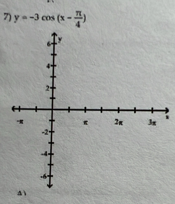 y=-3cos (x- π /4 )
x