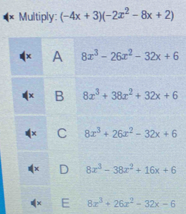 Multiply: (-4x+3)(-2x^2-8x+2)