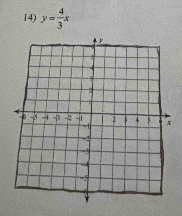 y= 4/3 x