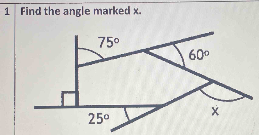 Find the angle marked x.