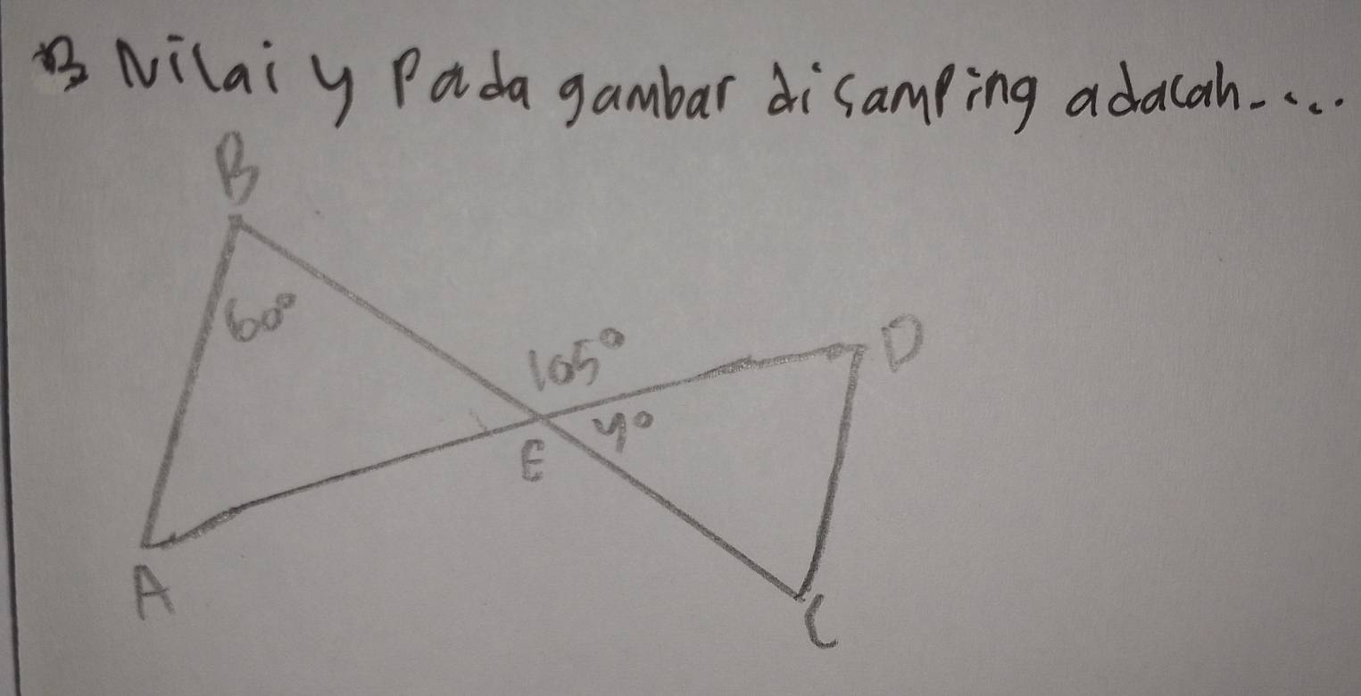 Nilai y Pada gambar disamping adacah. . . .