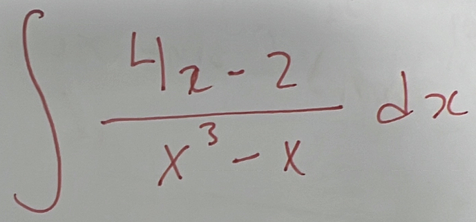 ∈t  (4x-2)/x^3-x -dx