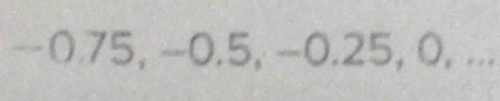 −0.75, −0.5, −0.25, 0, ...