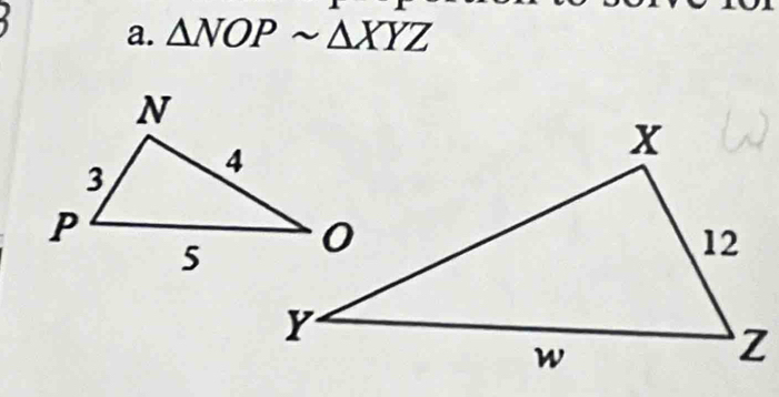 △ NOPsim △ XYZ