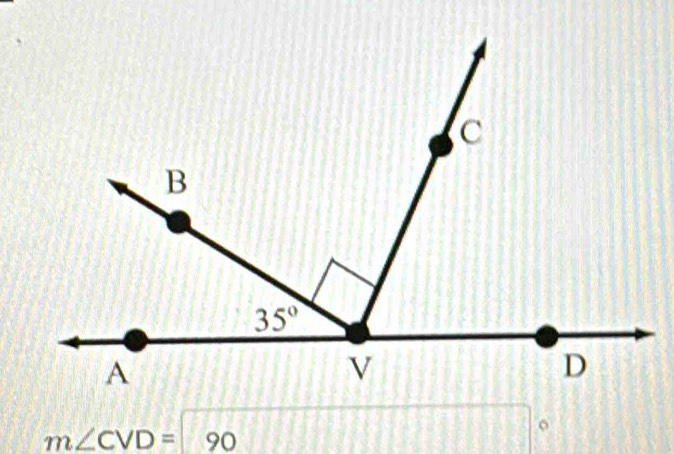 m∠ CVD=90