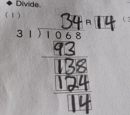 Divide. 
( 1 ) 
( 3 
1